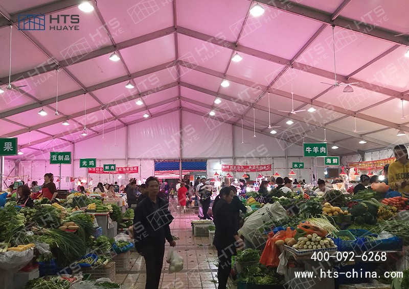 截止到目前为止Z6尊龙凯时海特斯构筑共助力6座昆山菜场篷房