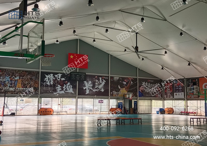 室表篮球场篷房为企业、校园、社区等场景急剧落地活动设施提供了全新可能