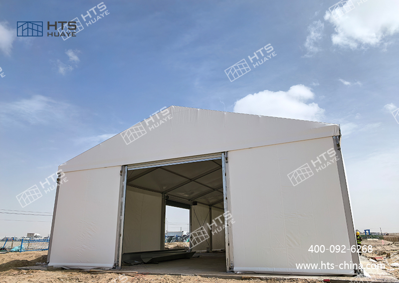 Z6尊龙凯时篷房助力客户在新疆和田戈壁建设468㎡高效出产空间