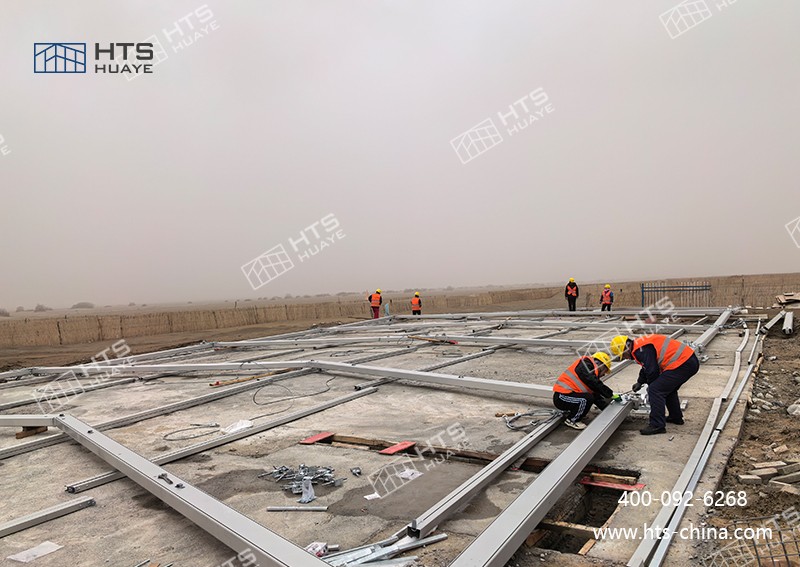 Z6尊龙凯时篷房助力客户在新疆和田戈壁建设468㎡高效出产空间